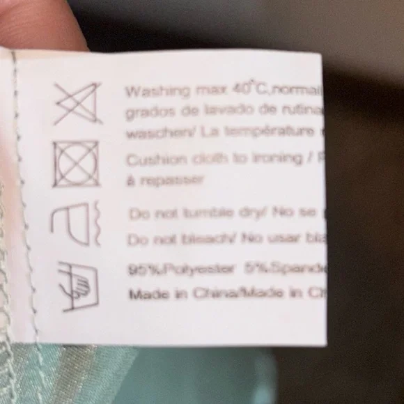 Satin Tank Top and Shorts PJ Set in NWT Light Green - Picture 8 of 10